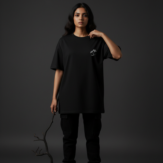 TREOW(Black)-Unisex Terry Oversized Tee