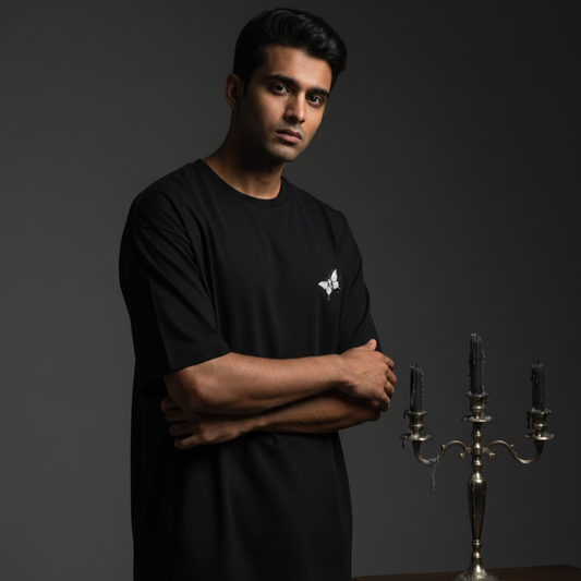 MOTH(Black)-Unisex Terry Oversized Tee