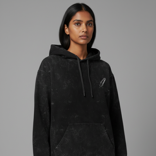 RAVEN(Black) Unisex Acid Washed Hoodie