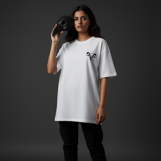 RAM(White)-Unisex Terry Oversized Tee