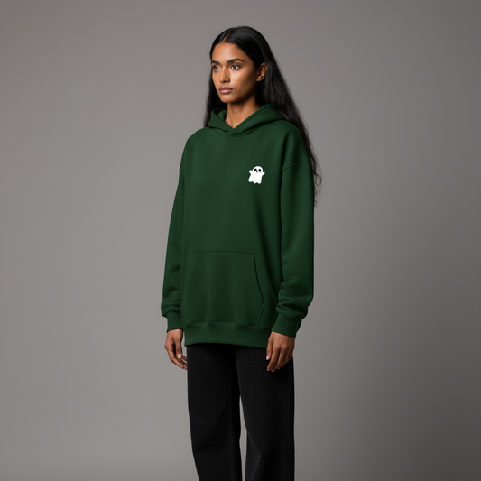 POOKIE GHOST (Bottle Green)-Unisex Oversized Hoodie