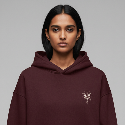 DEATH(Maroon) Unisex Oversized Hoodie