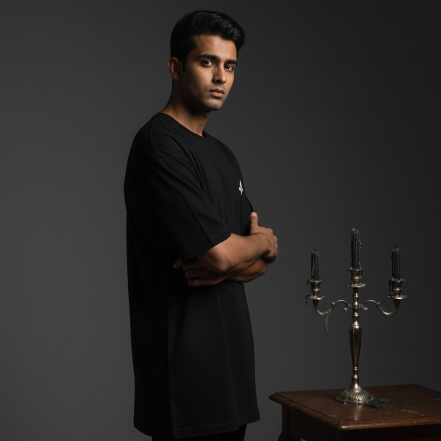 MOTH(Black)-Unisex Terry Oversized Tee