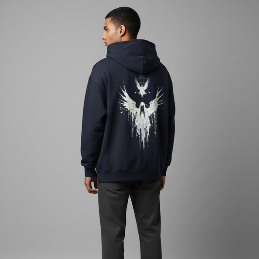 PREMONITION (Navy Blue) Unisex Oversized Hoodie