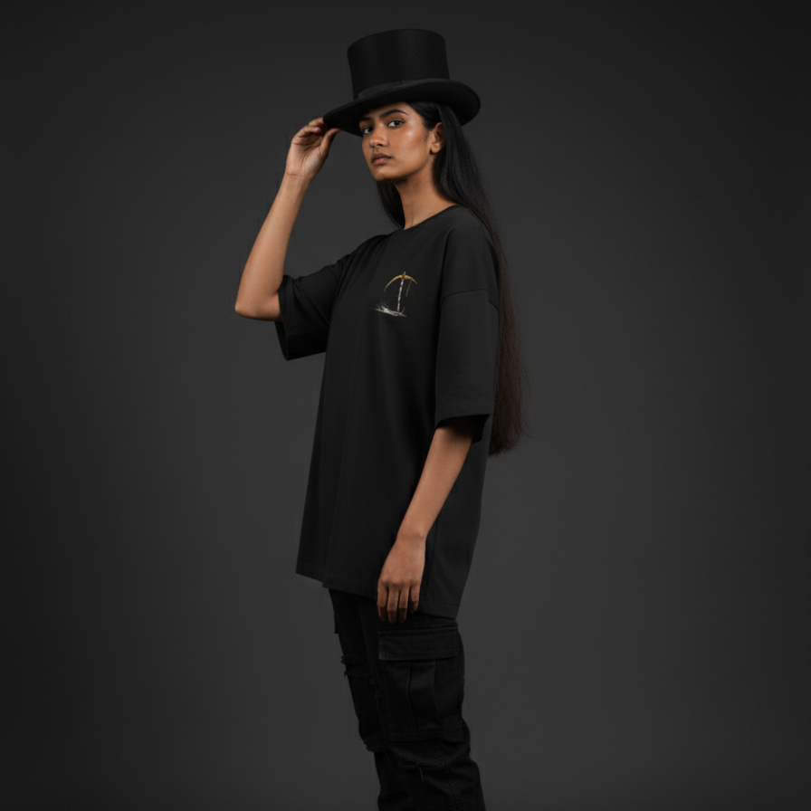 REFLECTION(Black)-Unisex Terry Oversized Tee