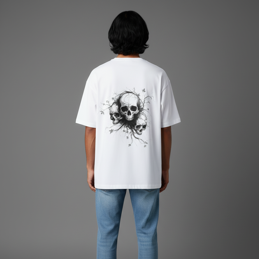 VINES(White)-Unisex Terry Oversized Tee
