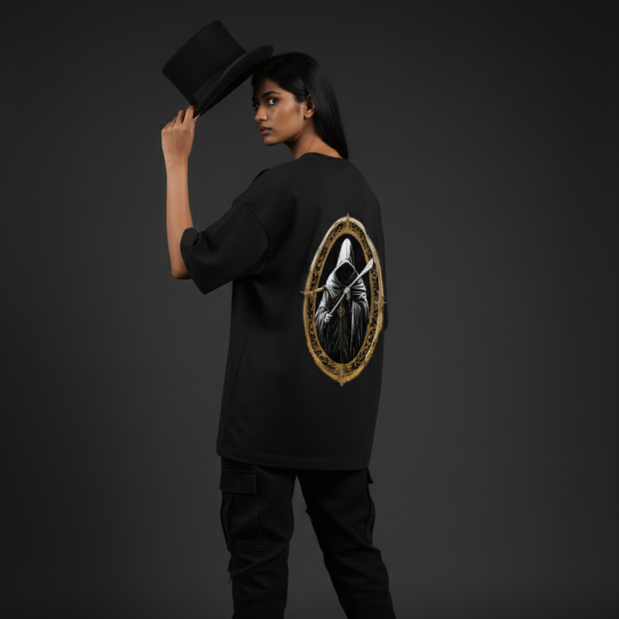 REFLECTION(Black)-Unisex Terry Oversized Tee