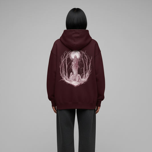 DEATH(Maroon) Unisex Oversized Hoodie