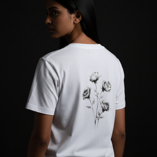 ROSES(White) Unisex Stretch T-shirt