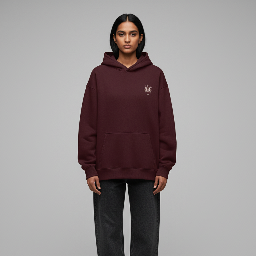 DEATH(Maroon) Unisex Oversized Hoodie
