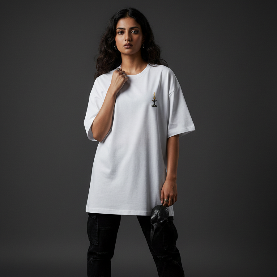 CATHEDRAL(White)-Unisex Terry Oversized Tee