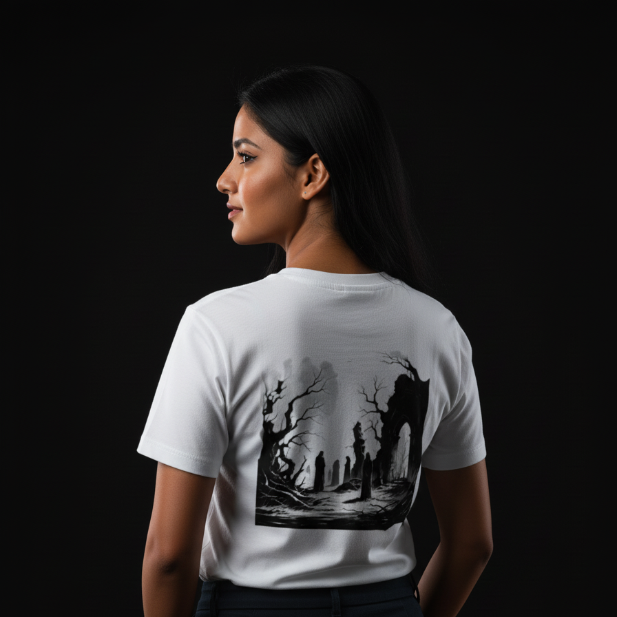 MISERY (White) Unisex Stretch T-shirt