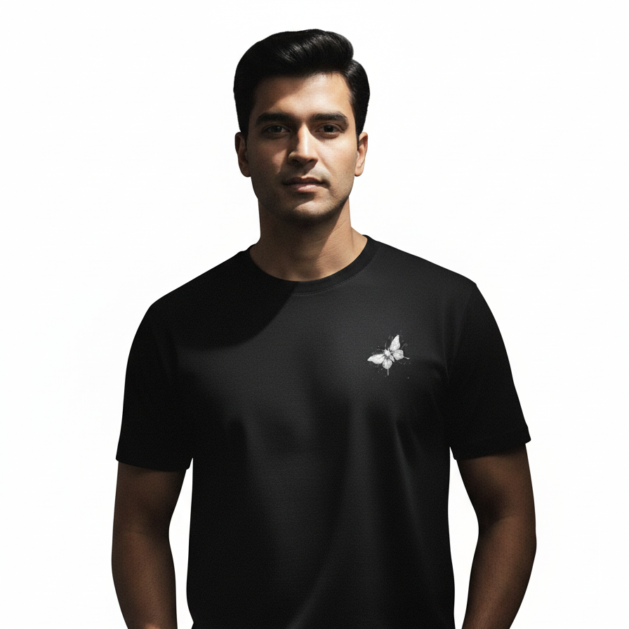 MOTH (Black) Unisex Stretch T-shirt