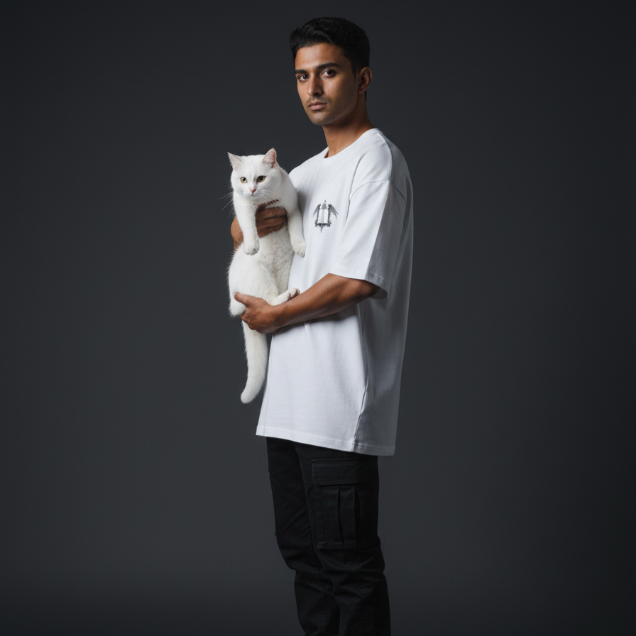 SERAPH(White)-Unisex Terry Oversized Tee