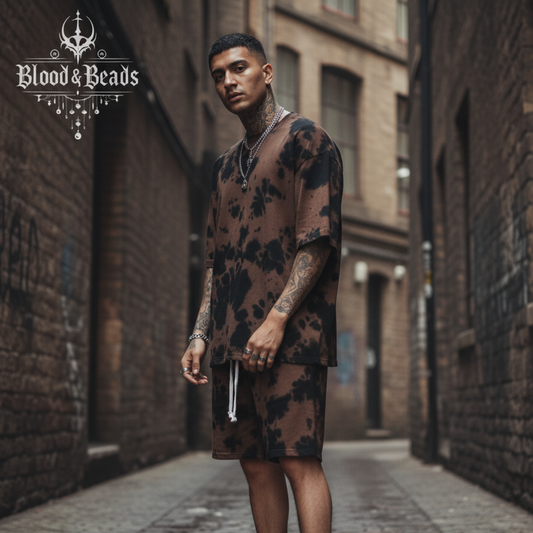 TERRA (Brown) Tie Dye Oversized Tee & Shorts Co-ord Set