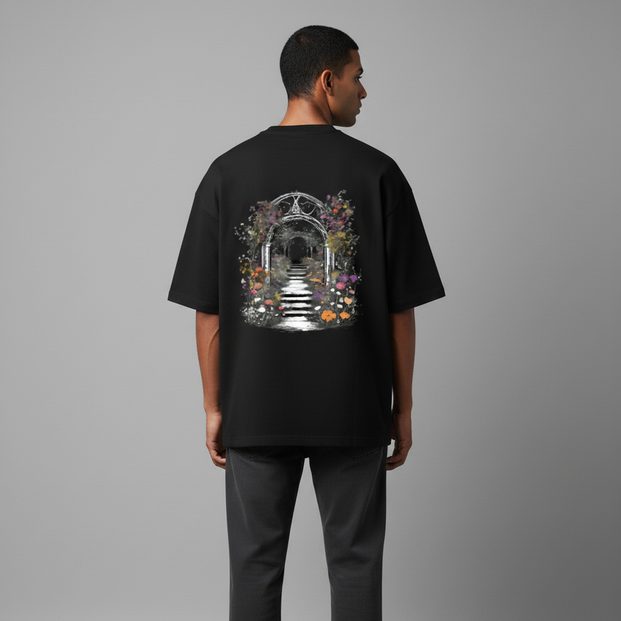 ALCHEMIST'S GARDEN (Black)-Unisex Terry Oversized Tee
