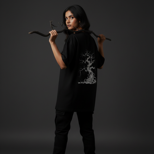 TREOW(Black)-Unisex Terry Oversized Tee