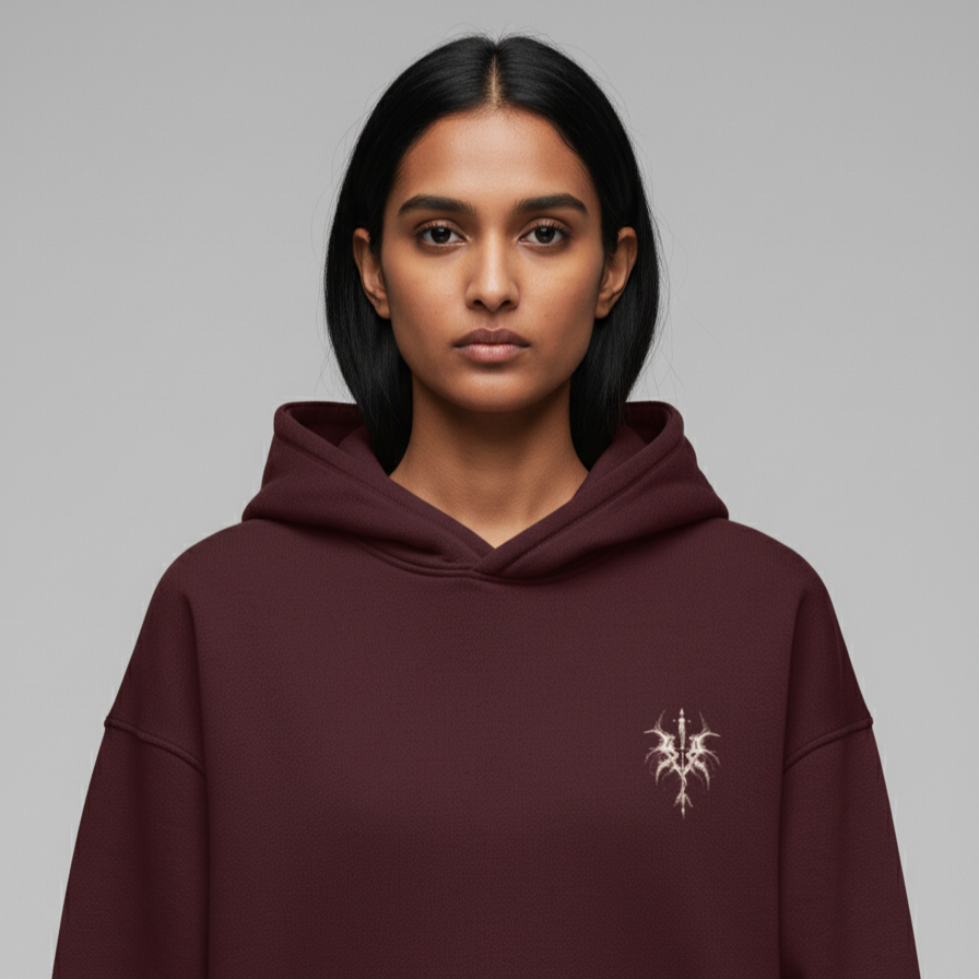 DEATH(Maroon) Unisex Oversized Hoodie