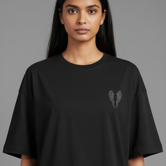 PINION(Black)-Unisex Terry Oversized Tee