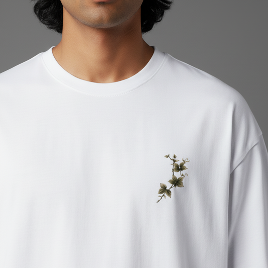 VINES(White)-Unisex Terry Oversized Tee
