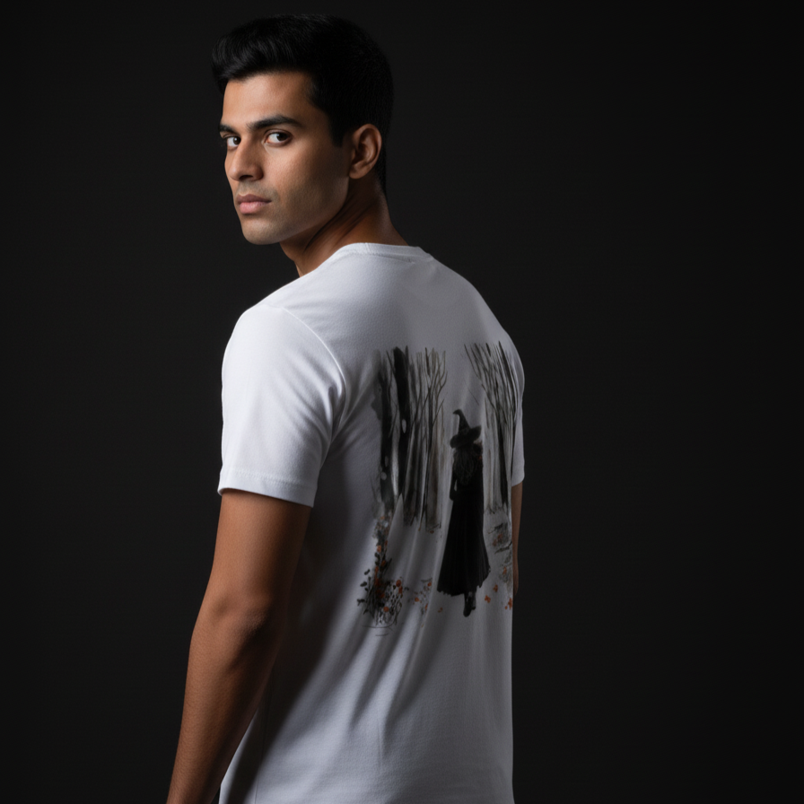 WITCH'S WALK(White) Unisex Stretch T-shirt