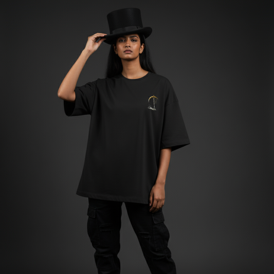 REFLECTION(Black)-Unisex Terry Oversized Tee