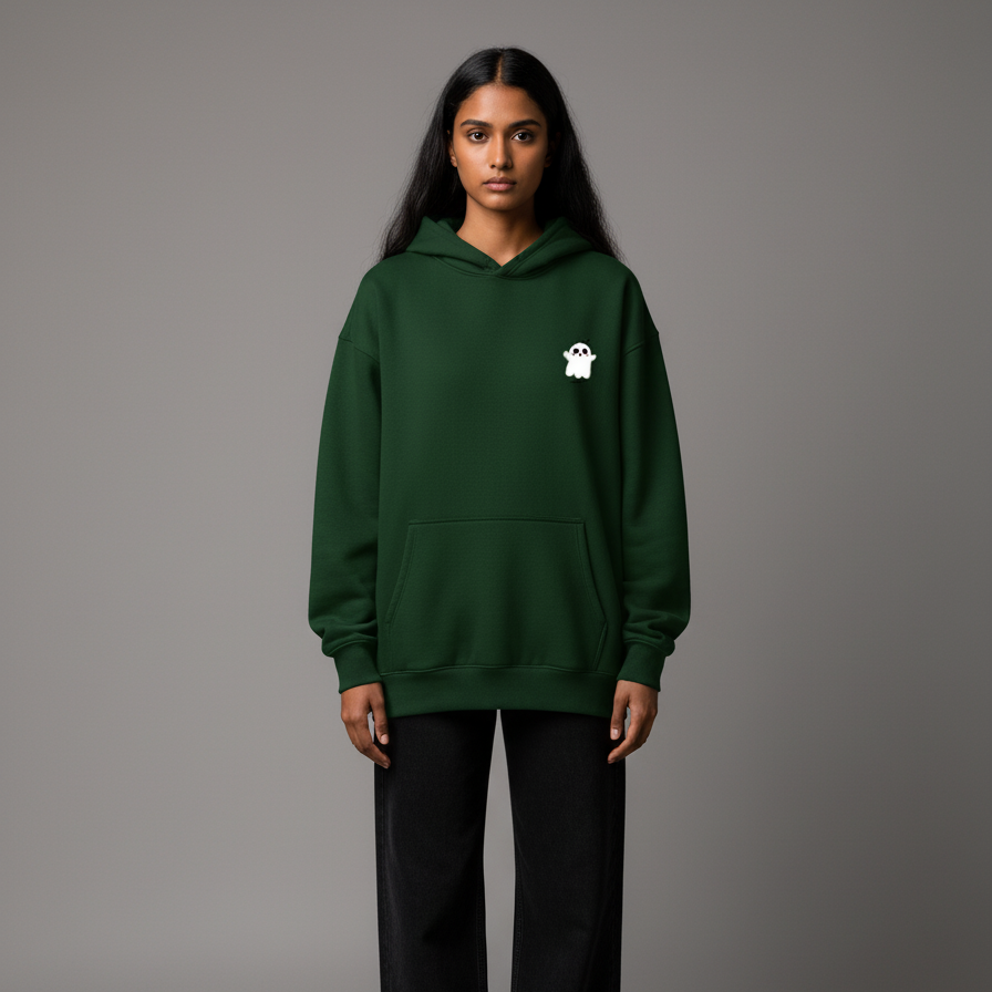POOKIE GHOST (Bottle Green)-Unisex Oversized Hoodie