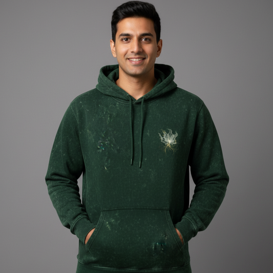 FAWN(Bottle Green) Unisex Acid Washed Hoodie