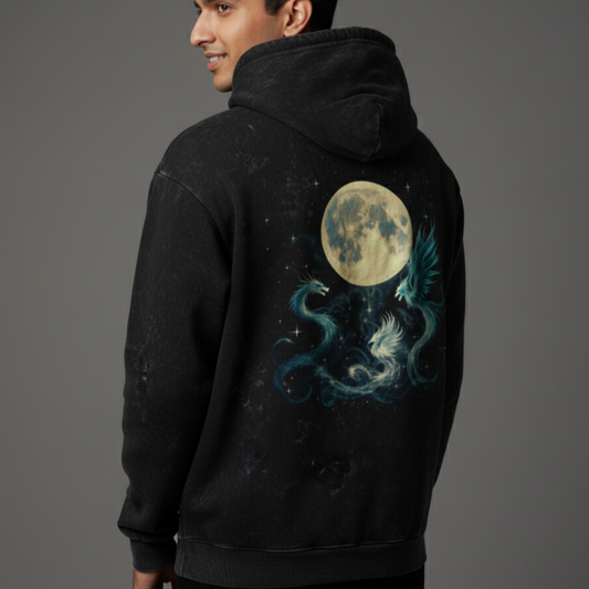 CREATURES (Black) Unisex Acid Washed Hoodie
