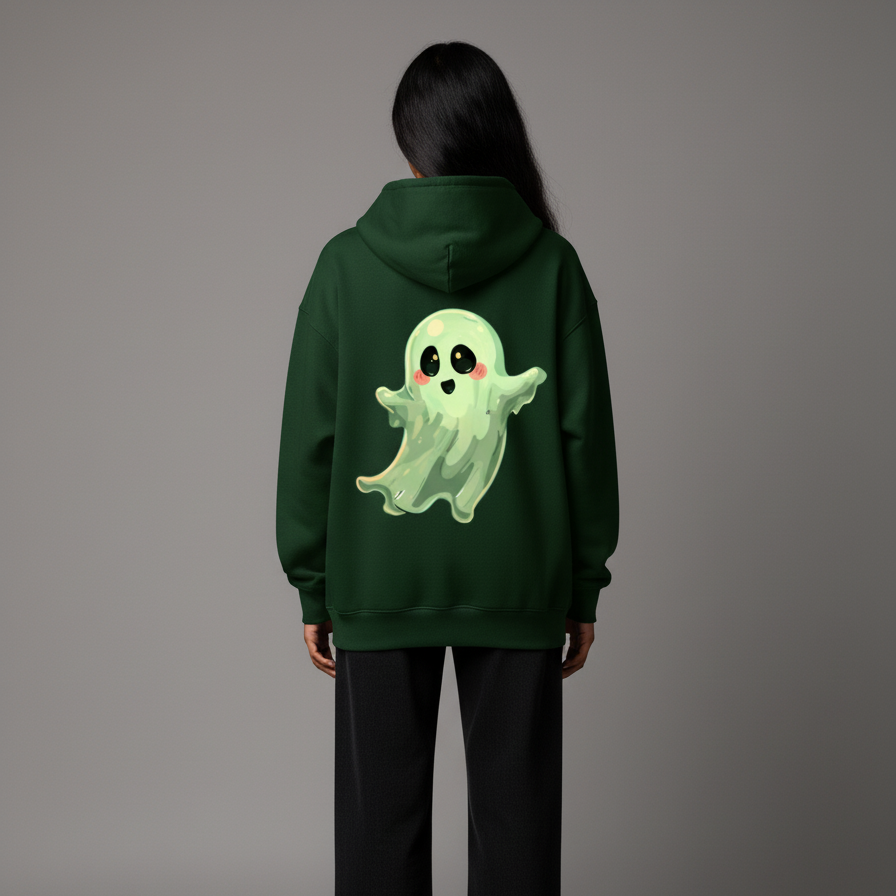 POOKIE GHOST (Bottle Green)-Unisex Oversized Hoodie